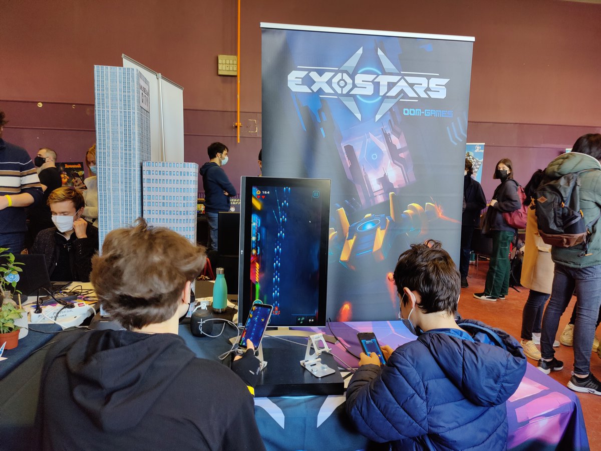 mana_oomgames's tweet photo. Hi!
Sorry I wasn't very active recently...
But here is some news!
We attended @IndieGameLyon this Saturday where we presented a rework of #Exostars! Thanks to the organizers and the players!
I'll try to say more when I can.

| #indiegame #shmup #mobilegame #pixelart | https://t.co/xHx9QDcNLJ