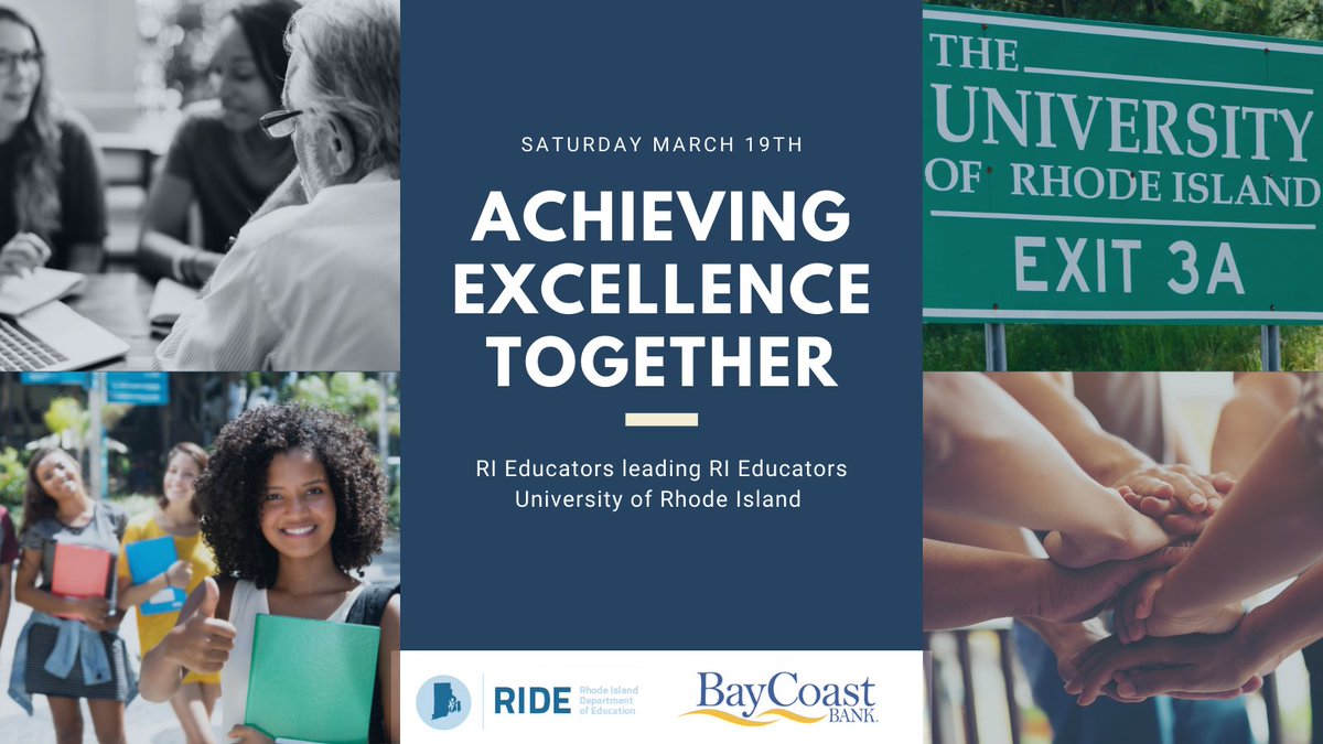 Rhode Island Department of Education (RIDE) (@ridepted) on Twitter photo Here's the full schedule for the Achieving Excellence Together Conference on March 19th. 
View full page here:
ow.ly/Z2ng50I0jQS 
Register here: tinyurl.com/yckpbwmw Here's the full schedule for the Achieving Excellence Together Conference on March 19th. 
View full page here:
ow.ly/Z2ng50I0jQS 
Register here: tinyurl.com/yckpbwmw
