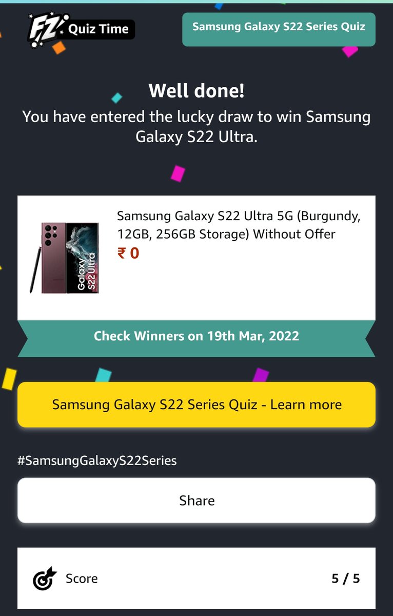 KishorKumar_G's tweet photo. @SamsungIndia, @amazonIN with #AmazonMobilelnsider #SamsungGalzyS22Ultra Quiz #SamsungGalaxyS22Ultra https://t.co/dxhWVyAhFt