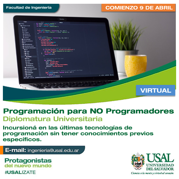 USAL_Ingenieria's tweet image. LINK 👉 diplomaturas.usal.edu.ar/programacion-p…
#USALIZATE #cursodeprogramacion #coding #programacion #aprendeprogramacion #informatica
