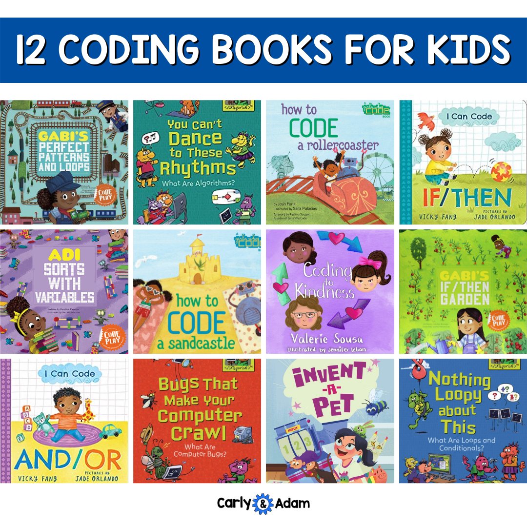 Carly And Adam (@carlyandadam) on Twitter photo Getting started with coding in the classroom doesn’t have to be scary or intimidating!
Check out these books by <a href="/joshfunkbooks/">Josh Funk</a> <a href="/fangmous/">Vicky Fang</a> <a href="/ValerieSousa7/">Valerie Sousa</a> <a href="/Caroline_Karanj/">Caroline Karanja</a> and <a href="/brianclearybook/">Brian P. Cleary</a> to get started:
carlyandadam.com/thecarlyandada…
#kidscancode #codingforkids #codingbooks Getting started with coding in the classroom doesn’t have to be scary or intimidating!
Check out these books by <a href="/joshfunkbooks/">Josh Funk</a> <a href="/fangmous/">Vicky Fang</a> <a href="/ValerieSousa7/">Valerie Sousa</a> <a href="/Caroline_Karanj/">Caroline Karanja</a> and <a href="/brianclearybook/">Brian P. Cleary</a> to get started:
carlyandadam.com/thecarlyandada…
#kidscancode #codingforkids #codingbooks