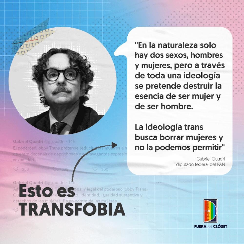 FueraCloset_AC's tweet photo. Esto es transfobia. 🏳️‍⚧️

No es una "simple opinión", es un discurso de odio.

La transfobia mata. #QuadriTransfóbico https://t.co/J6oS2lRjPL
