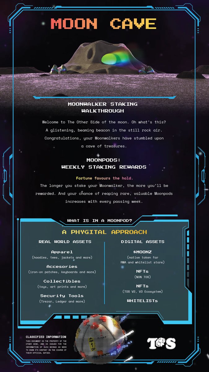 theothersideNFT's tweet photo. The team has been hard at work crashing out the dynamics of the staking mechanism. 

We just got an update from our Devs and we are on track to launch this weekend (if not earlier). Can't wait to get them moonpods into your hands🤟🤟 https://t.co/zrmOJqVPvl