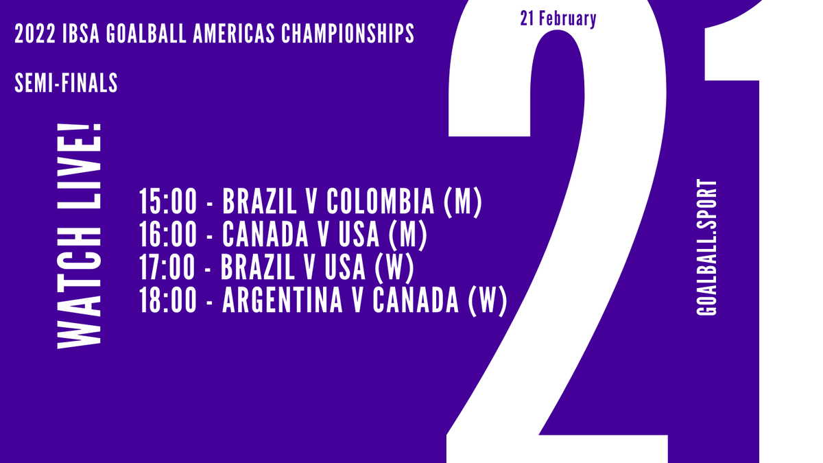 Here are the semi-finals for #SaoPaulo2022 coming to you LIVE at goalball.sport from 3pm BST 😲