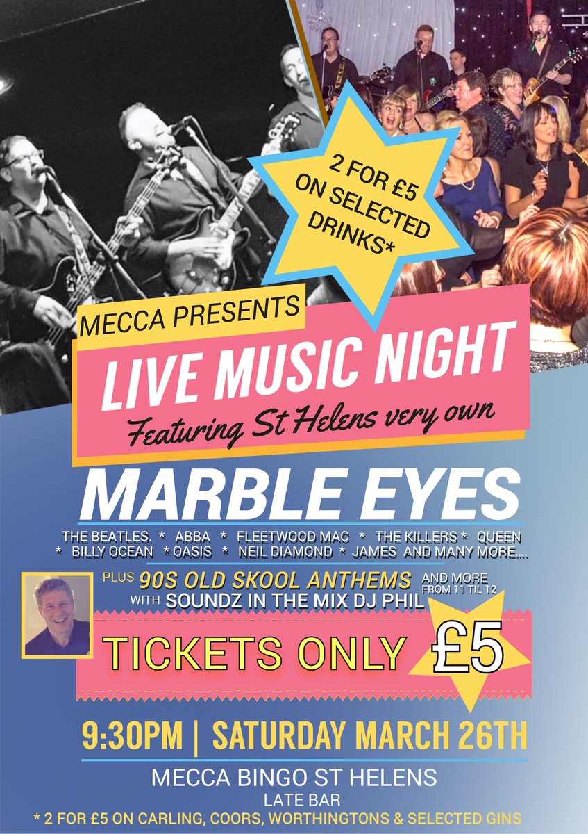***** EARLY VIP TICKETS *****
£10 each and include:

* VIP Stage area seating
* Glass of bubbly on arrival 
* A selection of drinks on your table
* Table service