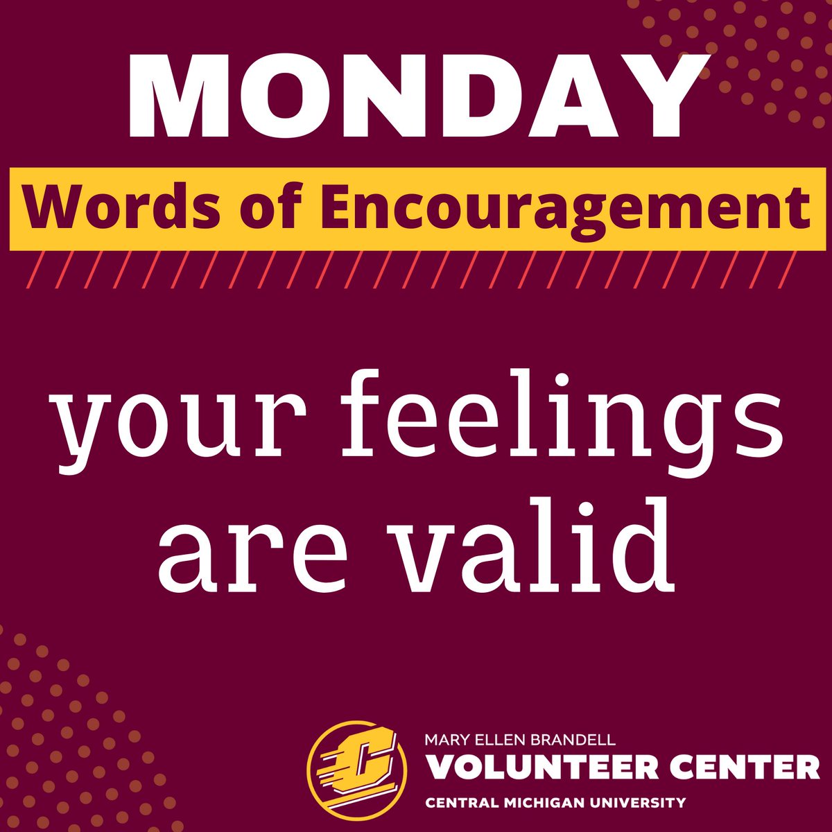 CMUVolunteers's tweet photo. However you're feeling, however you're doing, it's valid. Take care and find help if you need it. https://t.co/1cdTXdGL2O