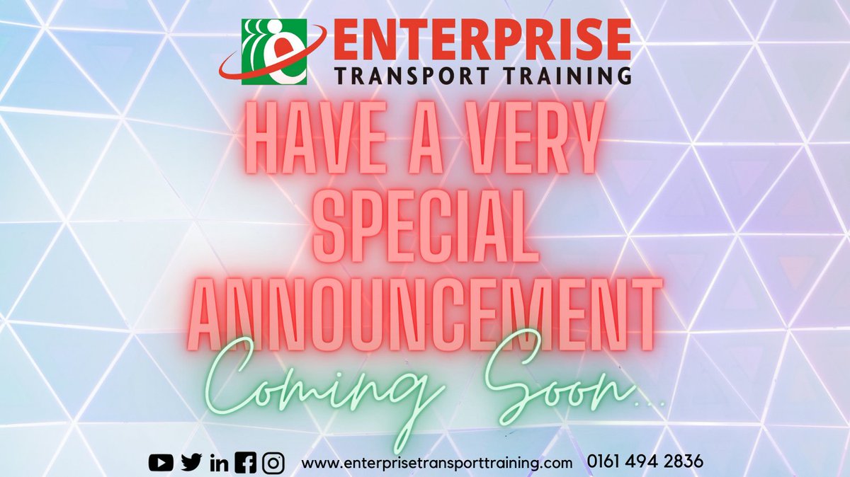 EnterpriseTT_'s tweet photo. Here @ Enterprise we have a very exciting announcement to bring to you soon! Watch this space! #HGV #LGV #transporttraining #onlinetraining https://t.co/EURAV32gh0