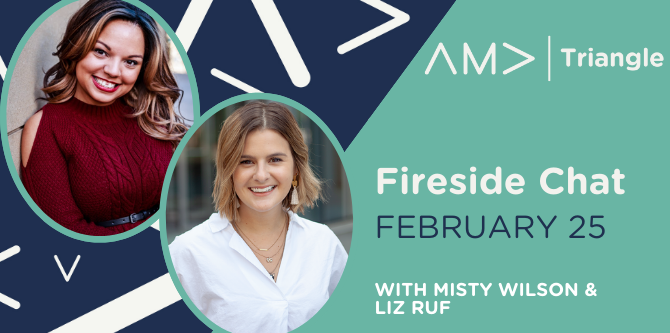 AMATriangle's tweet photo. 🗨️ Happening Friday: join #AMATriangle VPs  @MistyWilsonPR and @ElizabethRuf for a  🔥 VP Fireside Chat! 

Bring your ☕ mug (and a breakfast 🥐?) with your questions to a convo about adding volunteer experiences to your resume.

Register now 👉 https://t.co/xKtHf3dI7v https://t.co/m3xXPuSwvy
