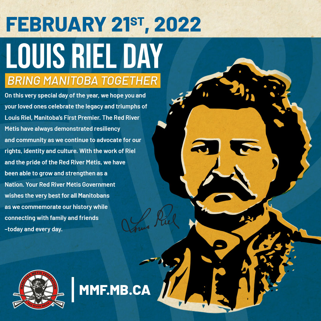 MBMetis_MMF's tweet photo. Today, the MMF is proud to celebrate the life and legacy of Louis Riel, the father and first Premier of Manitoba. The MMF invites all Manitobans of every language, culture and heritage to join us in making this a day for families, in honour of Louis Riel. #MétisNationHomeland https://t.co/ZcH5lPInBT