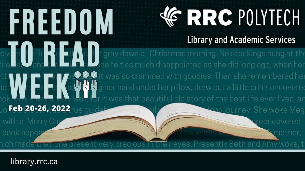 RRCLibrary's tweet photo. "Freedom to Read Week is an annual event that encourages Canadians to think about and reaffirm their commitment to intellectual freedom(...)"
#freedomtoread #freedomtoread2022 #freedomtoreadweek #intellectualfreedom #canadianlibraries #rrclibrary #rrcpolytech https://t.co/NkoNrkQ7sP