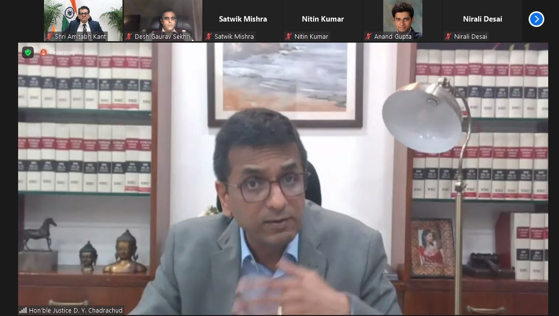 amitabhk87's tweet image. At the Harvard India Conference 2022. @harvardIndiaCon Justice D.Y. Chandrachud and I discussed the benefits of accelerating use of technology to augment Access to Justice.Nuanced Tech- Intervention in the justice system will ensure ease of living for every stakeholder in India !