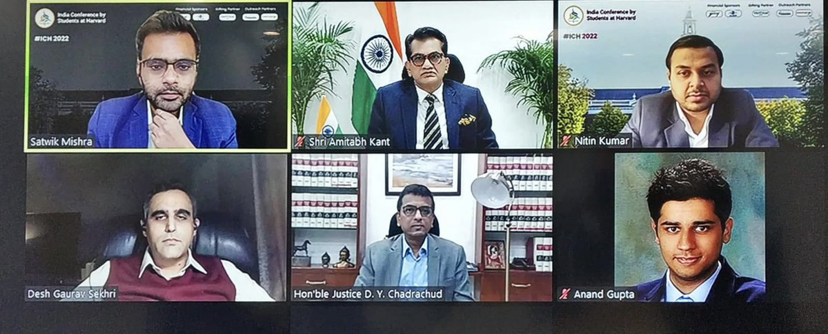 amitabhk87's tweet image. At the Harvard India Conference 2022. @harvardIndiaCon Justice D.Y. Chandrachud and I discussed the benefits of accelerating use of technology to augment Access to Justice.Nuanced Tech- Intervention in the justice system will ensure ease of living for every stakeholder in India !