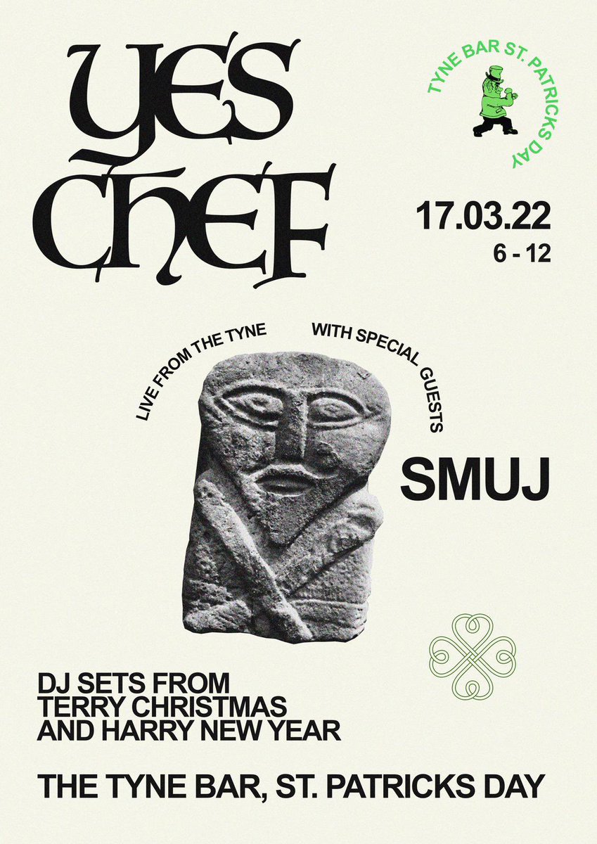It’ll be all shamrocks and shenanigans at our place on Thursday 17 March.

We’ve got DJs lined up and live music from Yes Chef with special guests SMUJ. Also, deals on Guinness, Baby Guinness shots, and Irish whiskey. And we’ll be open til midnight.

Celebrate St Paddy’s with us!