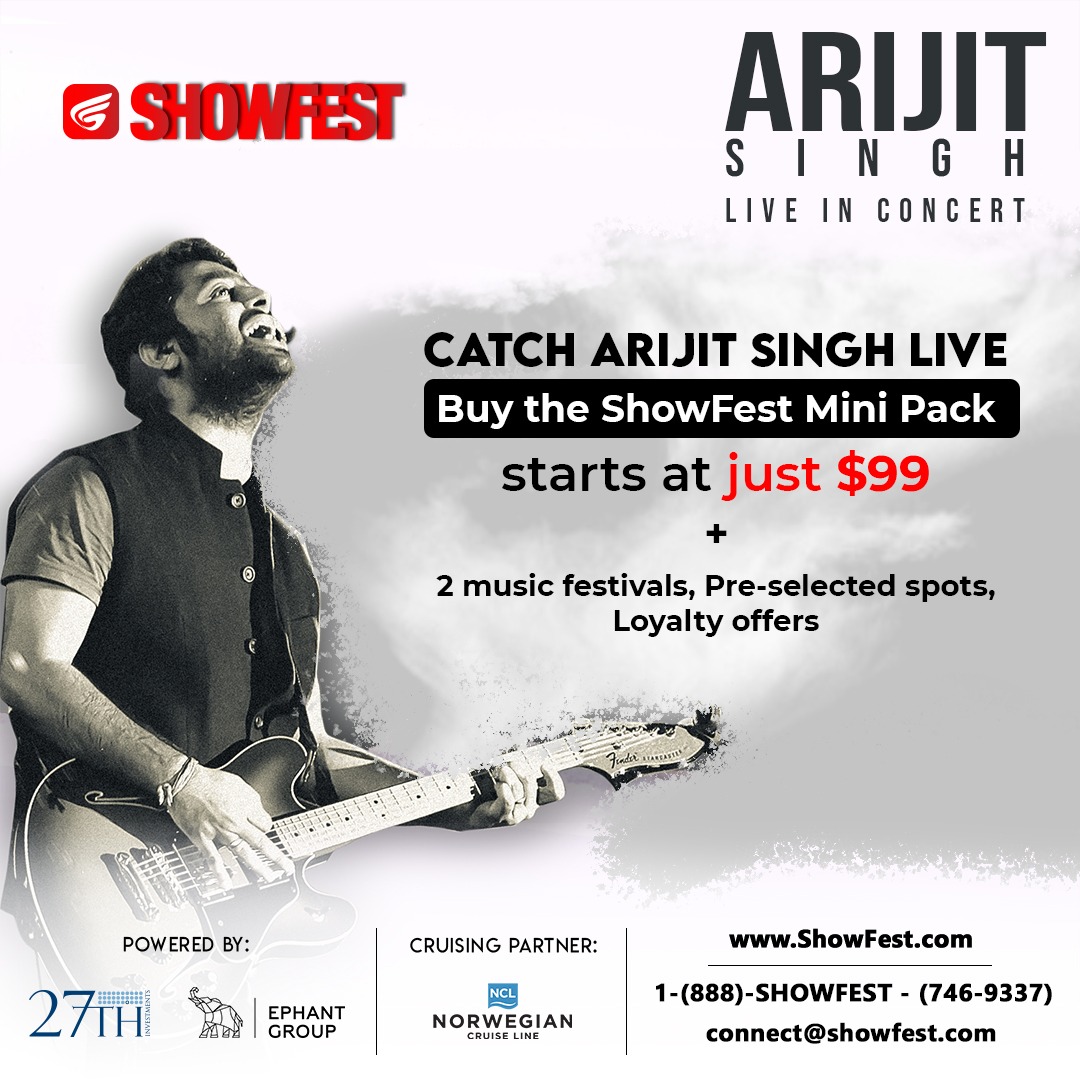 Catch #ArijitSingh Live in your very own city with the #ShowFest mini-pack starting at $99!

Buy the ShowFest 3-month-starter pack today &amp; get access to Arijit Singh live-in-concert PLUS #MusicFestivals &amp; lots of perks.

Book your spots today- showfest.com/subscription