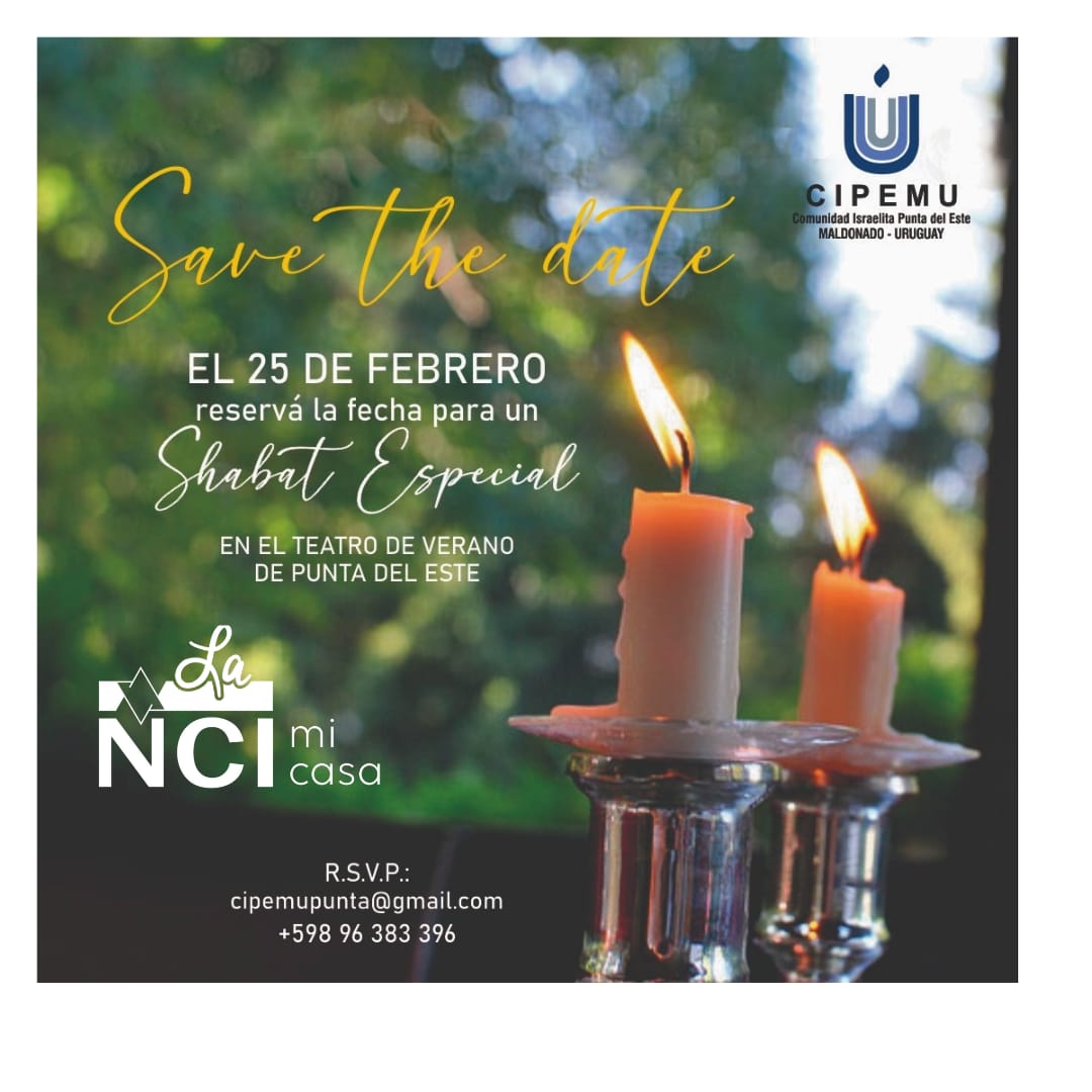 NCIMontevideo's tweet photo. 🕯️🕯️📜¡¡¡Se viene el Kabalat Shabat del Este en el teatro de verano de Punta!!!

El 25 de febrero reservá la fecha para un Shabat especial.

R.S.V.P.: cipemupunta@gmail.com o por WhatsApp al +59896383396

#LaNCImiCasa #KabalatShabatPuntaDelEste #CIPEMU https://t.co/wtEM13UtFa
