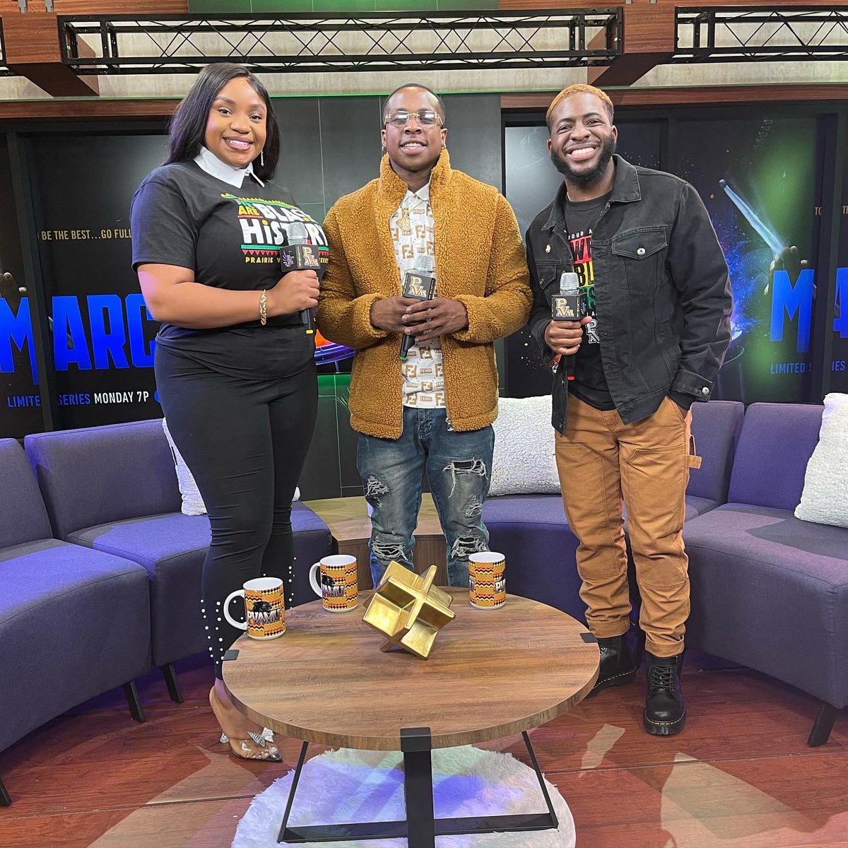 KPVU_TV's tweet photo. Reminiscing about last week’s episode of “The Calm”, where we had special guest Aaron Allen, better known as Tre! ✨
Tonight will be a special recap episode, and you don’t want to miss it!!
#pvamu #cwmarch #CWMarchPV https://t.co/BPl4JDwoiL
