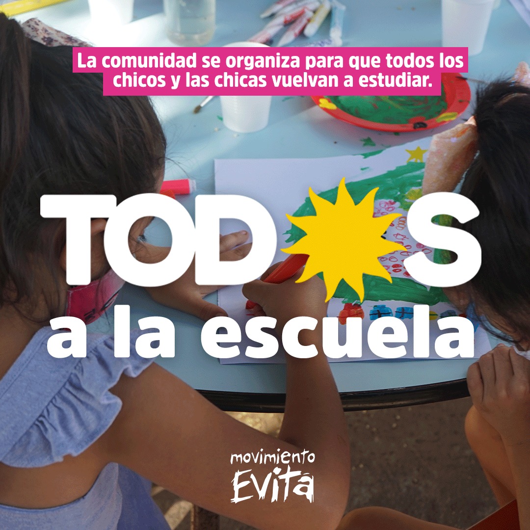 MovimientoEvita's tweet photo. Entre hoy y la semana que viene millones de pibxs empiezan las clases en todo el país.

Pero también, hay cientos de miles que todavía están afuera y, por eso, casa por casa y barrio por barrio estamos para acompañarte y ayudarte en esta vuelta. https://t.co/XKtMHeSJJL