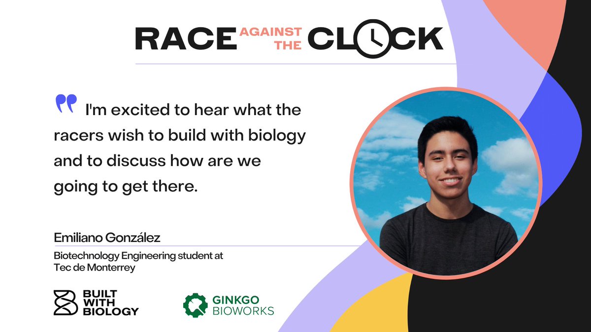 #RaceAgainsttheClock (RATC) #RaceroftheDay: <a href="/emiliano_bio/">Emiliano González</a> is the co-founder of <a href="/synbiomex/">SynBio Mex</a> which aims to democratize and communicate synthetic biology in Latin America. 
Don't miss the chance to win a sponsored ticket by filling out our form 
👉 ow.ly/Lhi250FrzTa