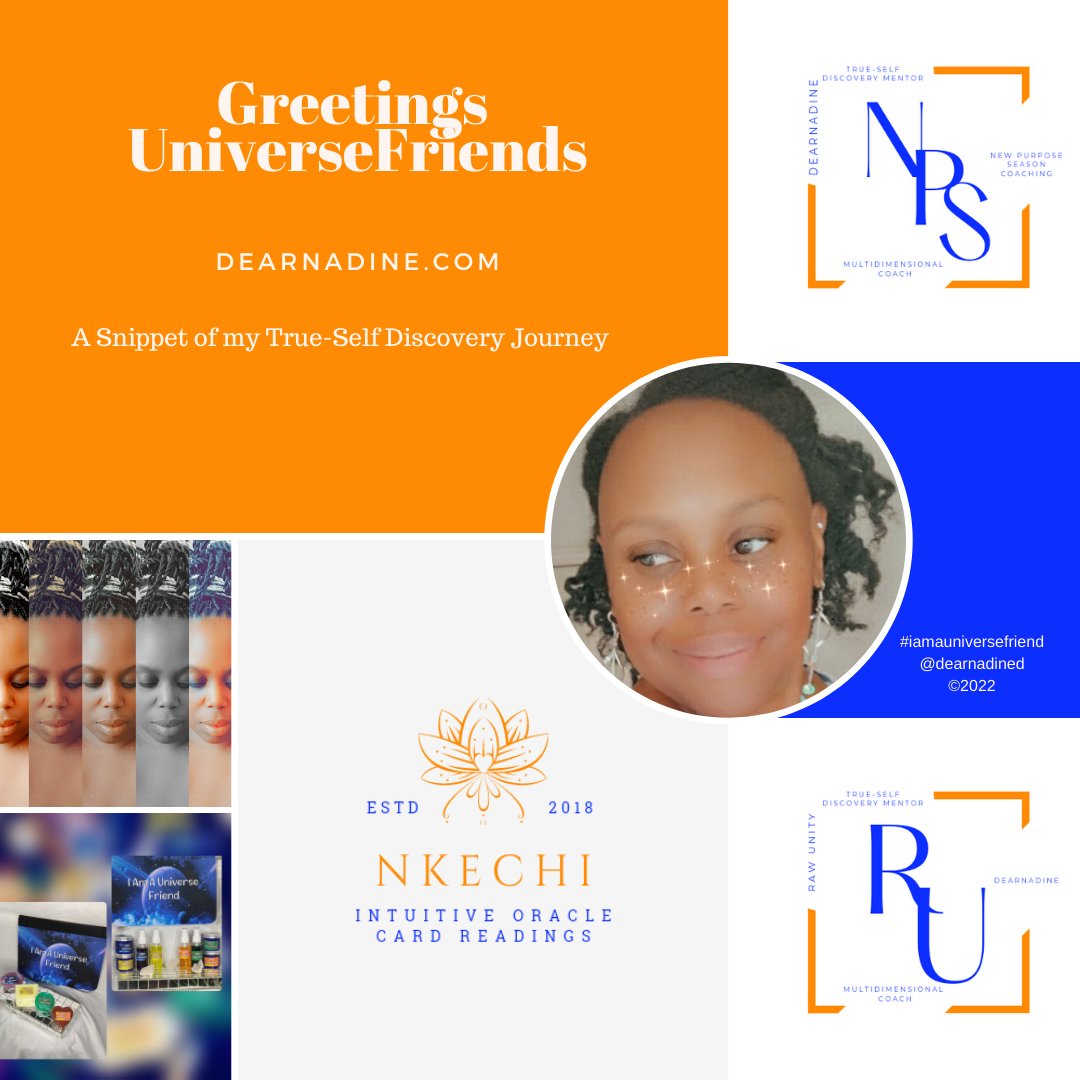dearnadined's tweet photo. UniverseFriends,
The journey is on-going but the beginning was alot...
Tomorrow I will share my snippets with you!
DearNadine #iampotential
#iamauniversefriend #letters2mygrandchildren #lifephilosophy #trueself #unapologetic #thankyouuniverse #purposecoach https://t.co/3OhsYoSNzz