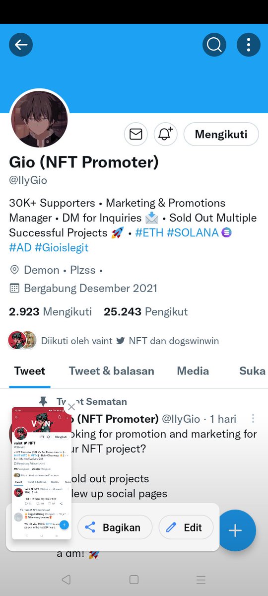 bigwinners07's tweet photo. @tbfvaint @IIyGio @KlocNFT Done https://t.co/4Hpjy2zMI9