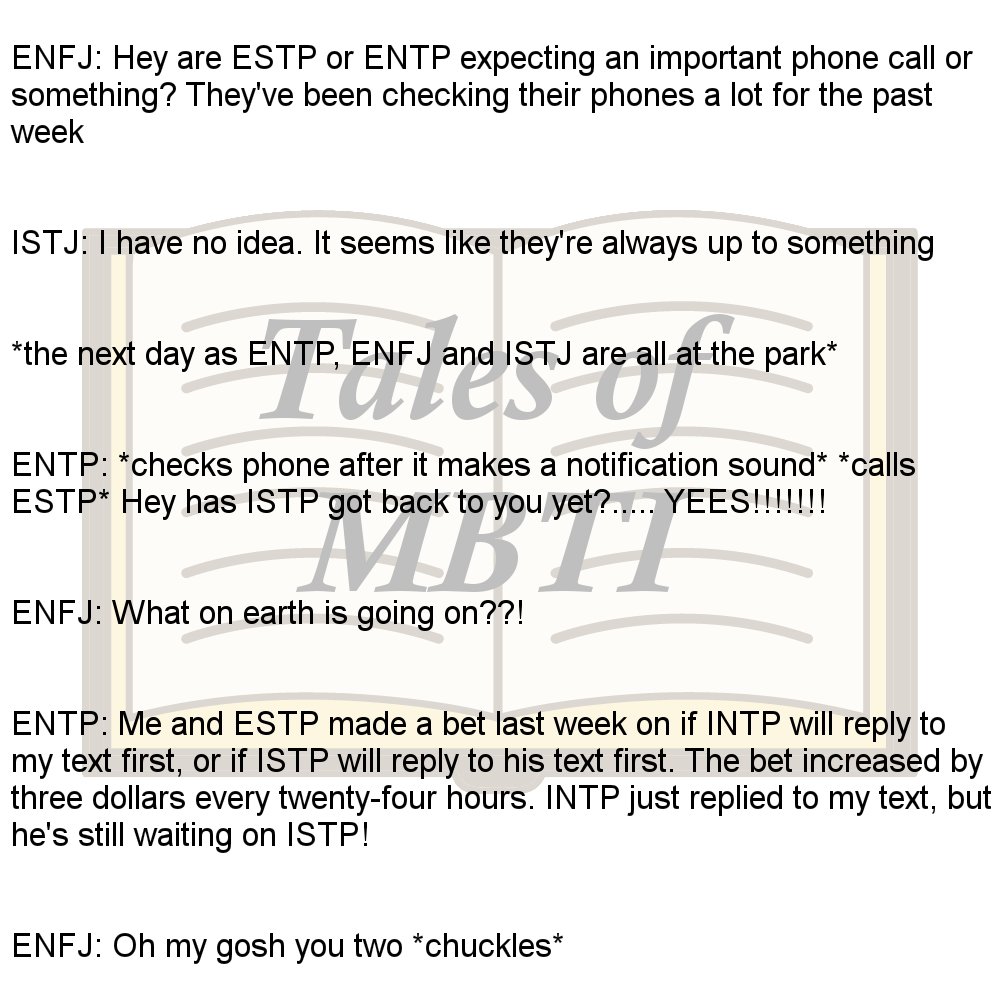 Mbti Matinee Just Estp And Entp Betting On Their Friends Haha Estp Entp Enfj Istj Istp Intp Mbti Mbtiparody T Co 59ebptnubu Twitter