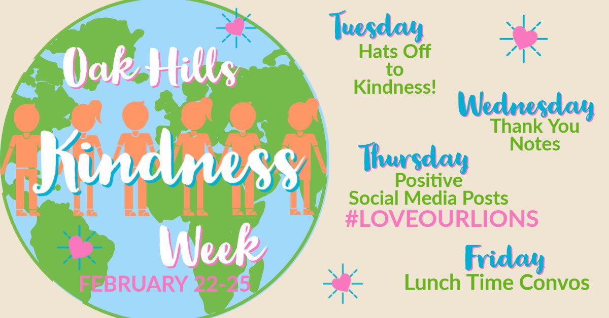 Let’s spread a little kindness this week, shall we?! 💙💛#loveourlions <a href="/oakhillslions/">The Lions Den</a> <a href="/NacoleMorgan/">Nacole Morgan</a>