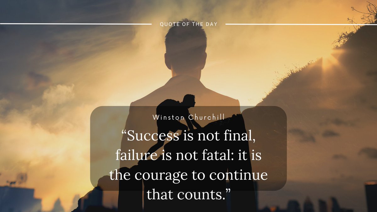 moutaz_zooz's tweet photo. "Success is not final, failure is not fatal; it is the courage to continue that counts"
Winston Churchill
Never Quit attitude always wins!!
#MotivationalQuotes #quoteoftheday #TheMizz #Egypt https://t.co/JdP59l9I1x