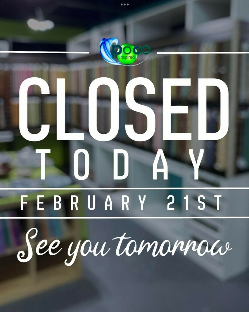pocoInspired's tweet photo. We are closed in observance of Louis Riel Day. 
We all hope that you can spend this time with your families today! Enjoy the extended weekend! See you tomorrow at 11am! https://t.co/rJKskO0Lnk https://t.co/3Sy4ACX0zT