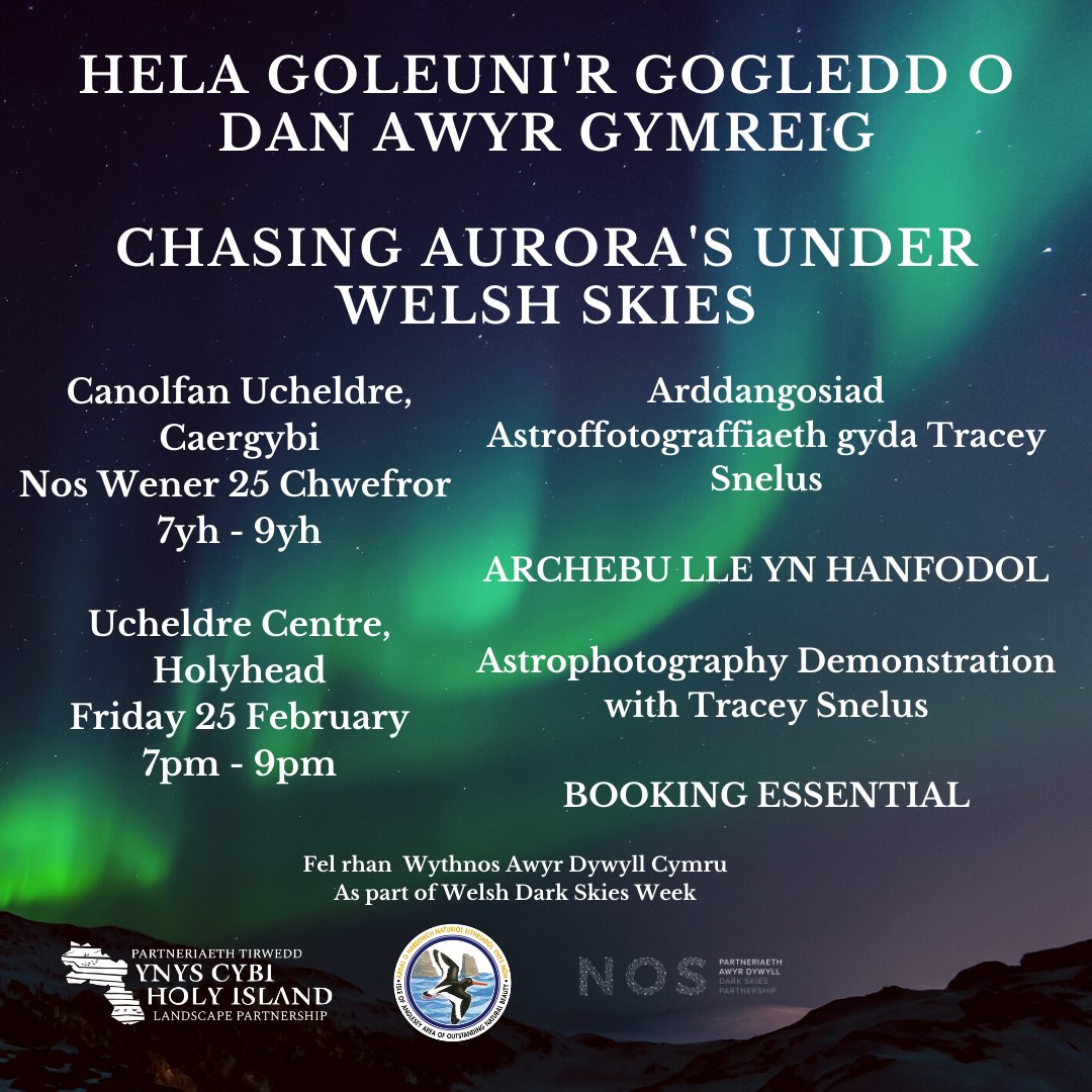 The booking Link for the Chasing Aurora's talk is now live at anglesey.gov.uk/en/residents/c… <a href="/prosiectnos/">Prosiect Nos</a> <a href="/DaniDarkSkies/">Dani Robertson</a> <a href="/angleseycouncil/">Isle of Anglesey County Council</a> <a href="/HeritageFundUK/">The National Lottery Heritage Fund</a>