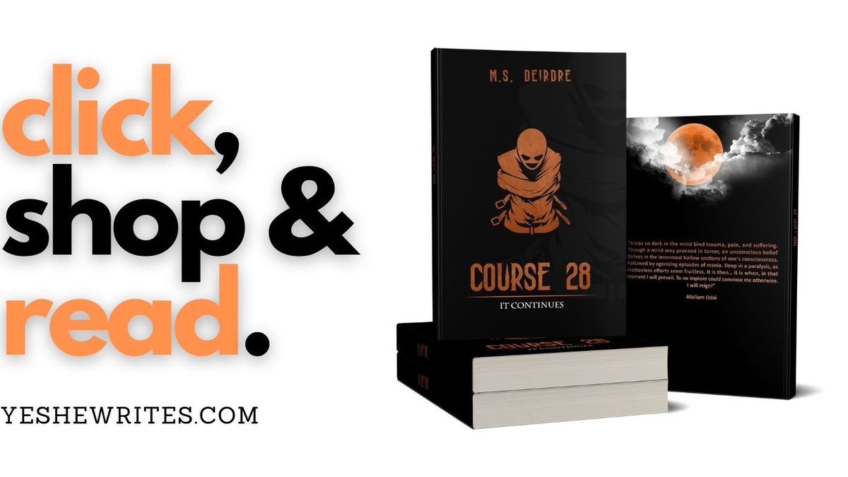 yeshewrites's tweet photo. 🔶🔶
click, shop, read.
Visit https://t.co/OUezGVayoo to purchase your copy of "Course 28: It Continues."
ONLY AVAILABLE FOR PRE-SALE FOR 2 MORE DAYS!
🔶🔶
#yeshewrites #course28 #blackandpubllished #presale #blackmenformentalhealth #blackandpublished https://t.co/rElE7QCZdd