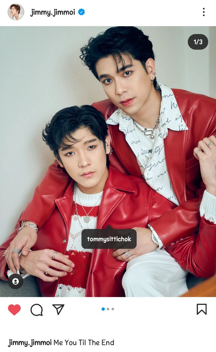 love4mii2's tweet photo. "Me You Til The End"
"Feelings never change from day one."

and the tag placed in their hearts..
#จมอ่านว่าจอมอ #tommysittichok #Mii2 https://t.co/qeLvFpqRii