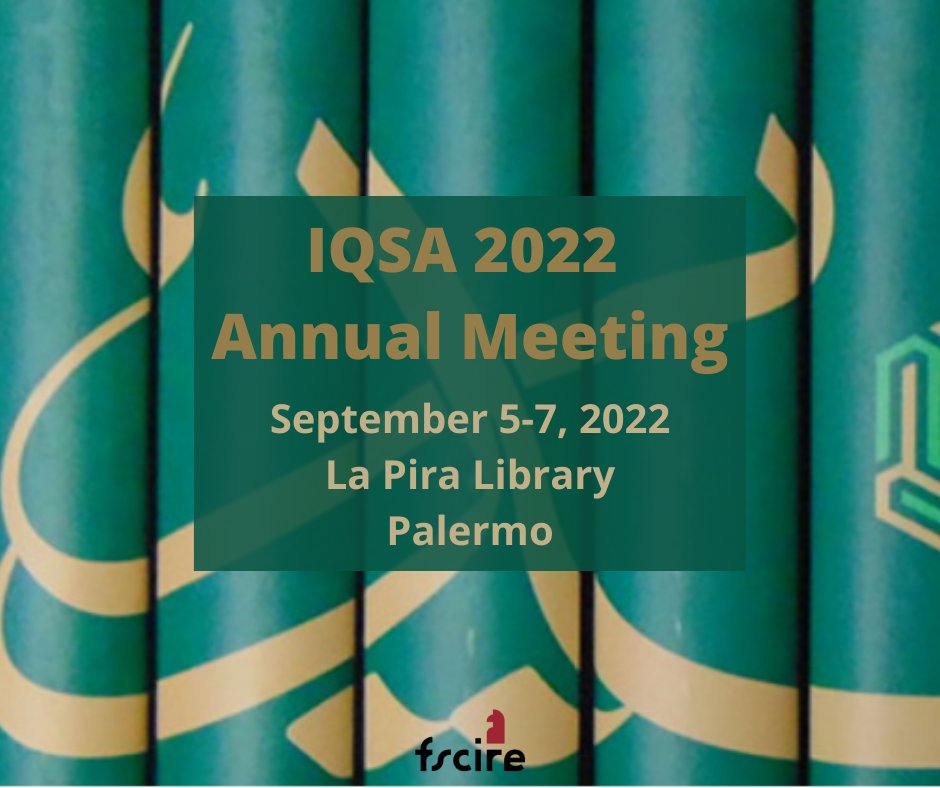 fscireIT's tweet photo. 📣We are pleased to inform you that panel and paper submissions deadline have been delayed!
⏳You have 2 more weeks to present your proposals: the new deadline for the #IQSA Annual Meeting 2022 in Palermo is 7th March 2022

All the details here👉https://t.co/D16RWeGEA1

@iqsaweb https://t.co/OQ7b4j8Paf