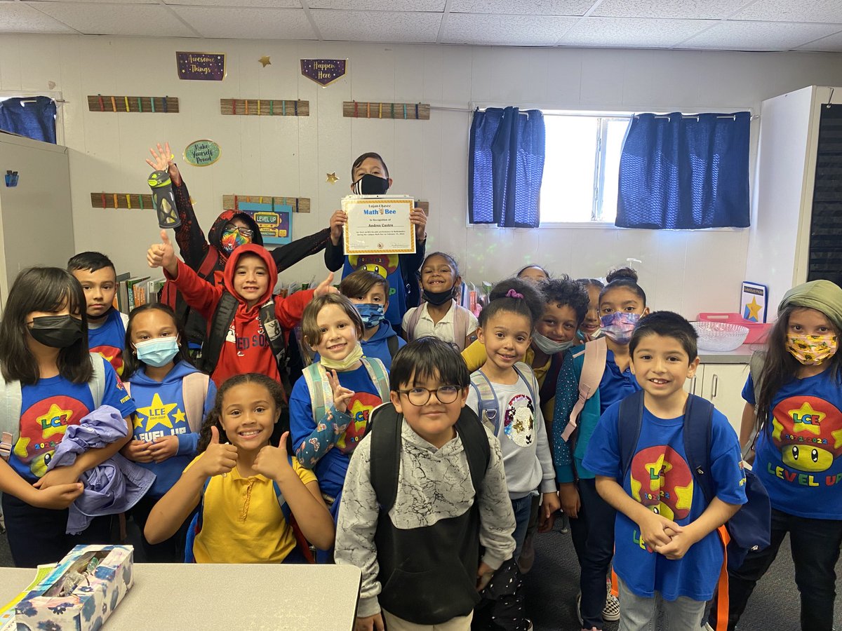 COrtiz_LCES's tweet photo. Cheering on our Math Bee winner!!! We are so proud of him🥳🥳🤗🤗 thank you ⁦@JTellez_LCES⁩ 💙💛 https://t.co/BszpPfGIgl