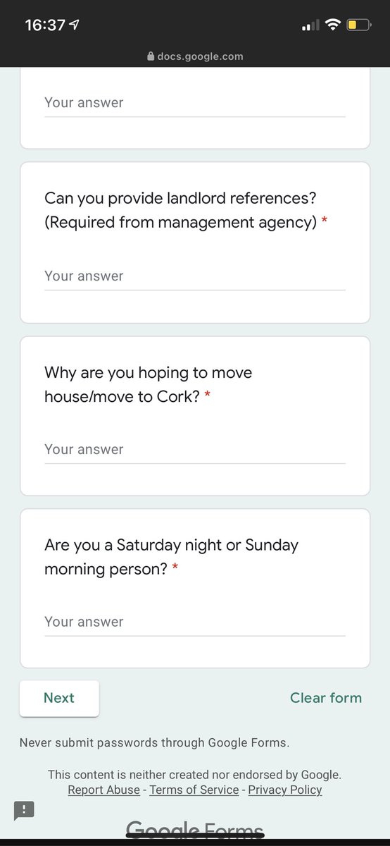 Imagine applying for a double room costing €800pm in cork city and these are the questions you’re asked