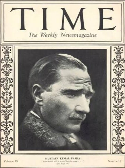 95 yıl önce bugün: 

Mustafa Kemal Atatürk Time'a ikinci kez kapak olan dünyadaki ilk kişi oldu.