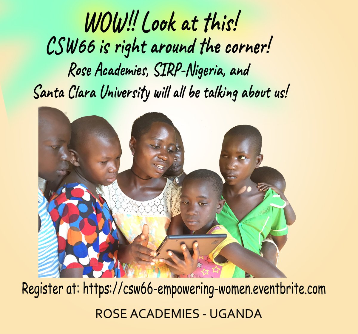 youlearn_2's tweet photo. Get ready for a dynamic panel presentation at #CSW66, March 18th, 5:00AM PST; 8:00AM EST Our partners at @SIRPNig  @SantaClaraCAS  @Frugal_Labs_SCU will be discussing how we empower the rural poor with knowledge. https://t.co/qJa0xvsphl