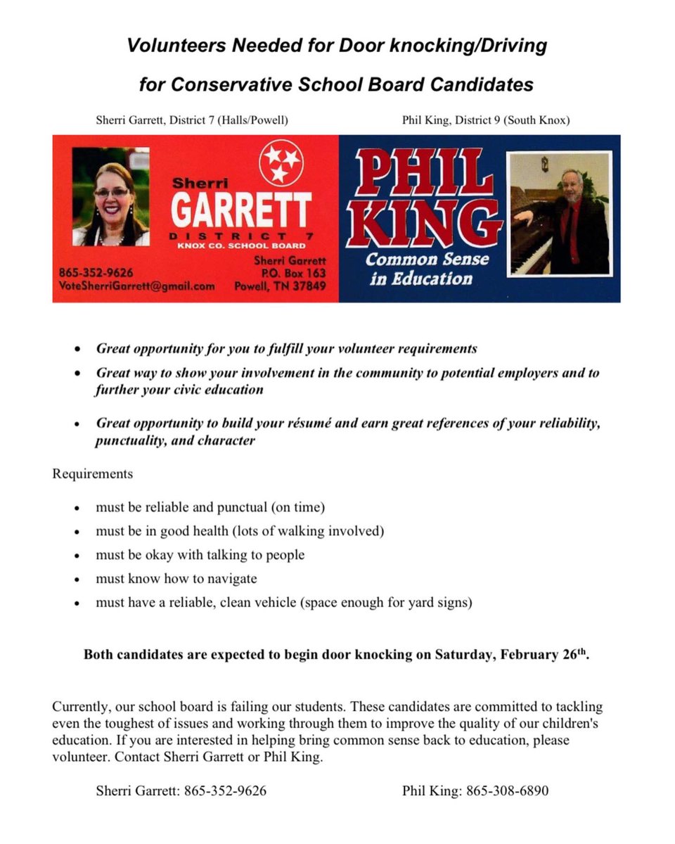 INTERNSHIP &amp; VOLUNTEER OPPORTUNITIES! There are a variety of conservative organizations/candidates appealing to our clubs for prospective team members. Check out their flyers! #Volunteer 🇺🇸