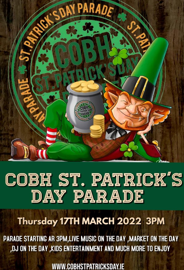 CobhSt's tweet photo. 🇮🇪We are looking forward to a great day filled with local live music acts, Dj, Markets,kids entertainment  and much  much more to enjoy...

💥Parade starting at 3pm💥

☘️Give our page a like a share and don't forget that Registration is open by going to https://t.co/JlTxSdlGDh https://t.co/O3dpQelE4B