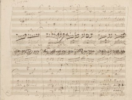 BL_Music_Colls's tweet photo. Beethoven exhibition update: a few weeks ago we had some new arrivals, on loan from Berlin - including the autograph manuscript of the Ninth Symphony and one of the composer's conversation books! @britishlibrary 
https://t.co/H4bWJGF7F3 https://t.co/u80I4HyyEy