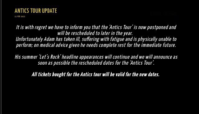 ANTICS tour announcement