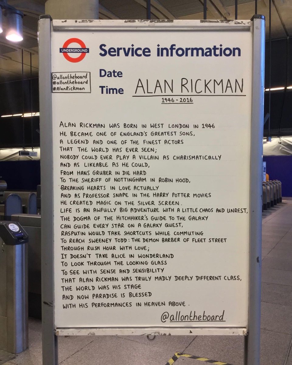 allontheboard's tweet photo. Happy heavenly birthday to the one and only Alan Rickman. 
Forever loved and never forgotten.

#AlanRickman https://t.co/pmJBBsKAwo