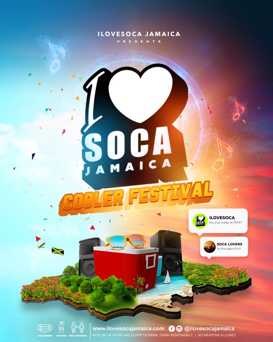 ilovesocaja's tweet photo. As the gate FLY?๐
You've been asking when?! ๐คท๐ฝโโ๏ธ
Line up your crew, wash out the coolers, start stocking up with your fetin juice, and get ready for an epic @ilovesocajamaica ๐งจ
Stay connected for more info...
#iLoveSoca
#iLoveSocaJamaica
#iLoveSocaDay
#FLYtheGate https://t.co/uhW2tyKjPd