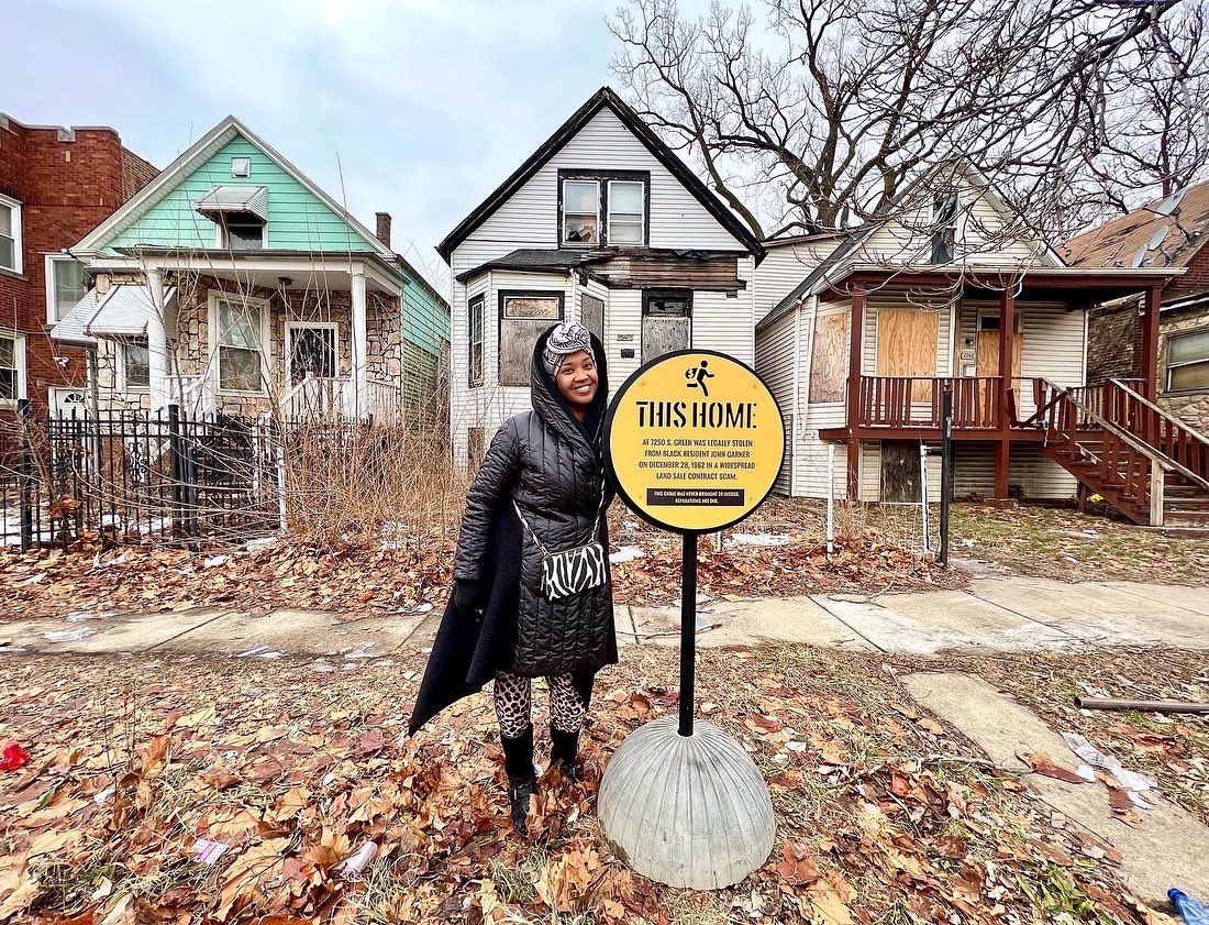 Although I’m creating 15 landmarkers, the red dots on this #GreaterEnglewood are all the homes sold to Black people on racist land sale contracts in the 1950’s &amp; 60’s totaling 168. This was nearly 90% of the homes sold to aspiring Black homeowners during that time!