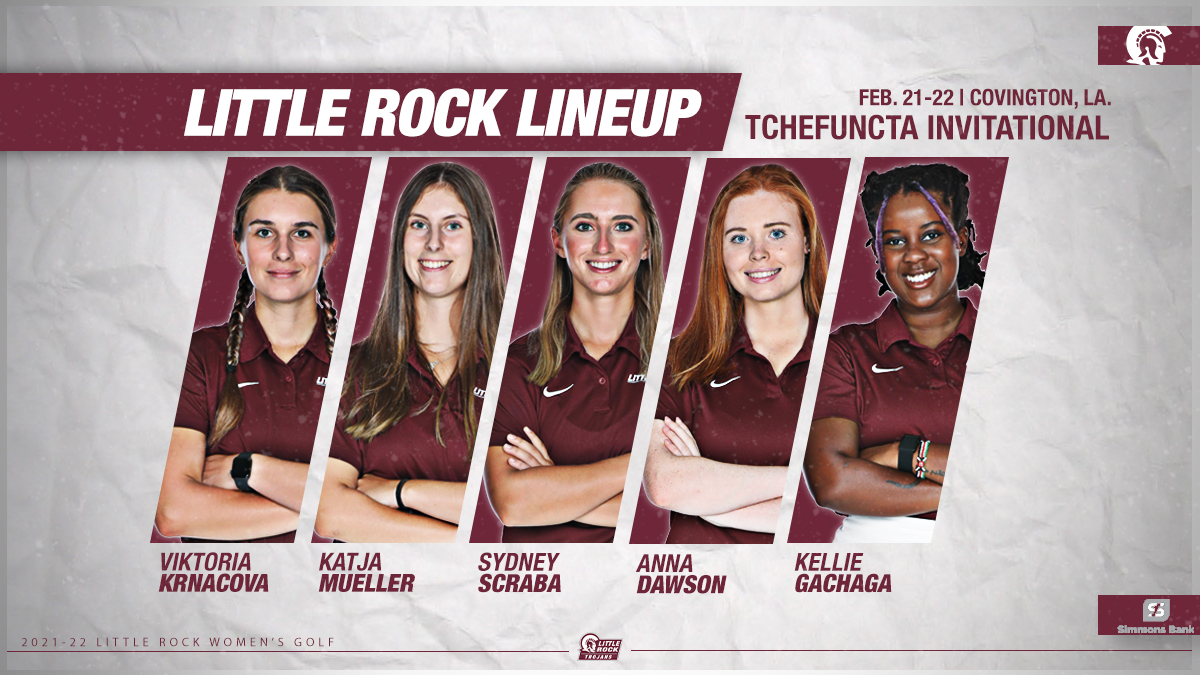 LittleRockWGOLF's tweet photo. We're on the course down in Louisiana as here is your Trojan lineup for the first tournament of the spring season.

Follow along with live scoring, courtesy of @GolfStat.

📊 : https://t.co/eokjRVEMkc

#LittleRocksTeam https://t.co/BpD8WmJJfa
