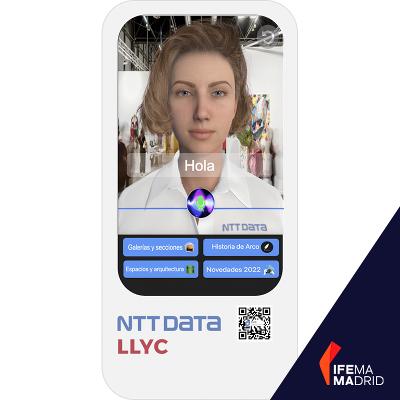 LLYC_Global's tweet photo. En nuestro compromiso por la #comunicacióndigital, nos hemos aliado con @NTTDataSpain para crear el primer #asistentevirtual 👤 de #ARCOmadrid. Se llama ARC y ha sido desarrollado con #inteligenciaartificial. Puedes conocerlo a partir del miércoles 23  #LLYCenARCO https://t.co/CgMPxyfkIe