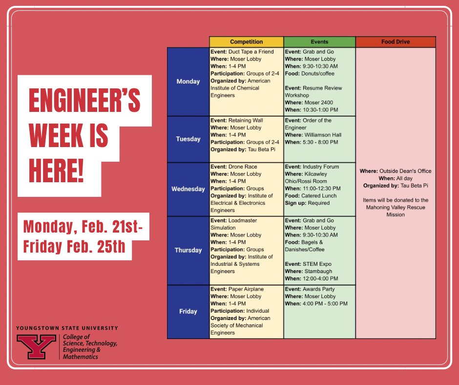 Ysu Spring 2022 Calendar Youngstown State University College Of Stem (@Ysu_Stem) / Twitter
