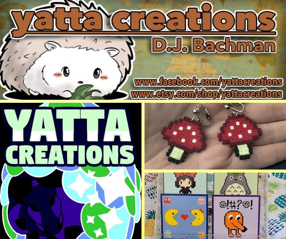 Louisville Arcade Expo  is happy to have Yatta Creations at the 2022 event! 

Pixel art buttons, earrings, stickers, enamel pins &amp; dragon necklaces.   Yatta Creations makes a full array of original and fan arts in a myriad of forms.
facebook.com/yattacreations
instagram.com/yattacreations
