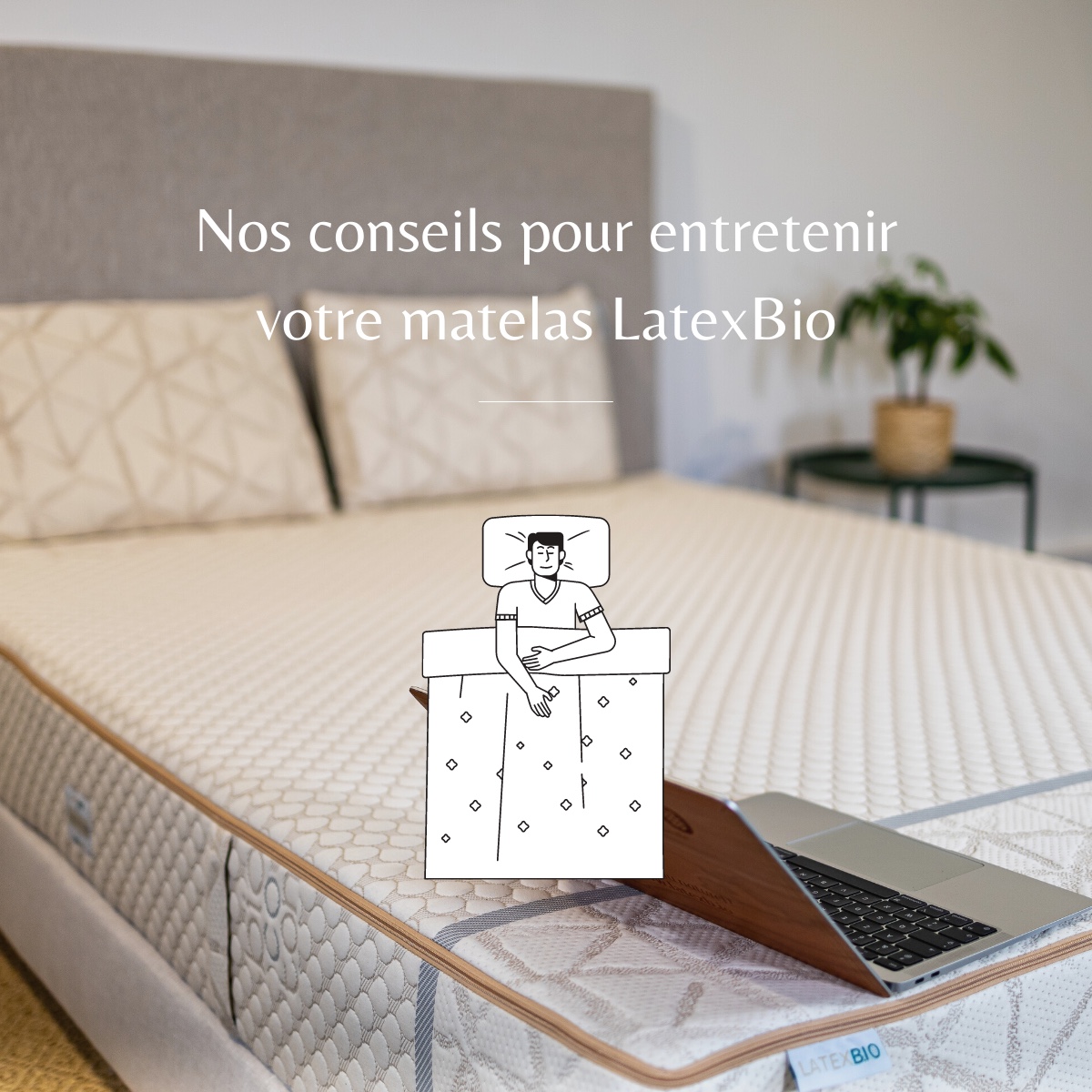 LatexBio's tweet image. Nos conseils pour entretenir votre matelas LatexBio 
utiliser un sommier à lattes rigides pour bien soutenir le matelas
pivoter le matelas tête à pied tous les 3 mois 
laver la housse du matelas à 30°C 1 à 2 fois par an pour le garder au propre
utiliser du linge de lit LatexBio