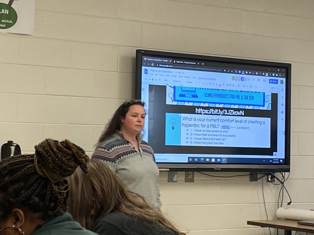 tim_gallahar's tweet photo. Hyping Up Hyperdocs with Amanda Kepple and Hannah McBurnett @TCBOE @dms_tcboe #STEMbyDesign https://t.co/wzjWSNfrDy