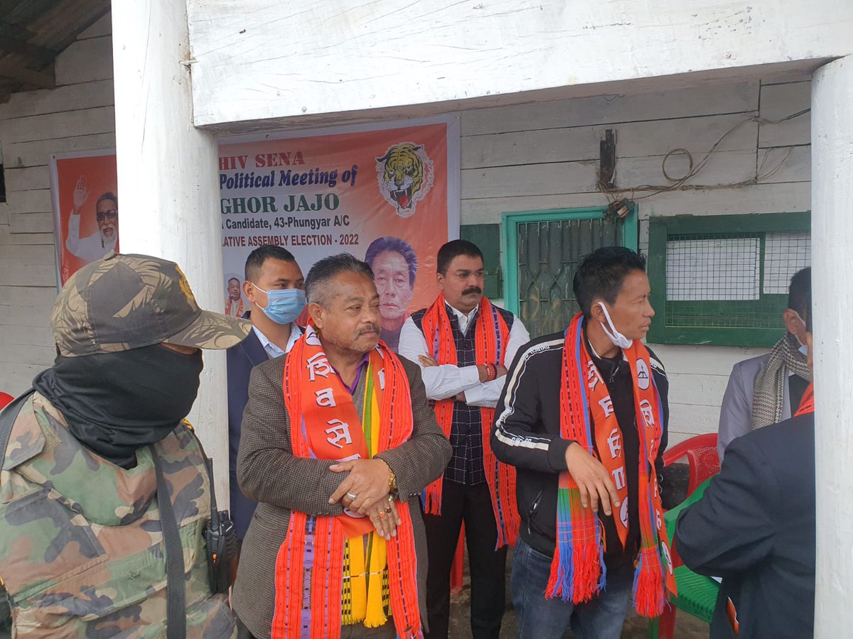 shewale_rahul's tweet photo. Participated in the campaign rally of Shri. #Ninghor_Jajo, the official candidate of @ShivSena from #Phungyar Assembly at #Ukhurul, #Manipur with #Shivsena_Manipur_State_Unit president Shri.#M_Tombi_Singh
and Gen. Secretary Shri. @LaithangbamSam. Also interacted with the voters. https://t.co/rIbLnunFPh